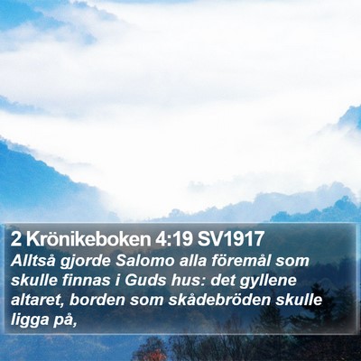2 Krönikeboken 4:19 SV1917 Bible Verse Image