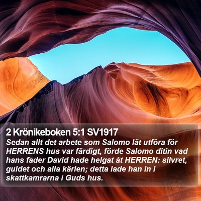 2 Krönikeboken 5:1 SV1917 Bible Verse Image