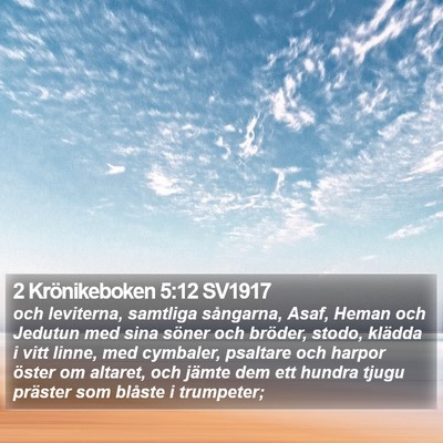 2 Krönikeboken 5:12 SV1917 Bible Verse Image