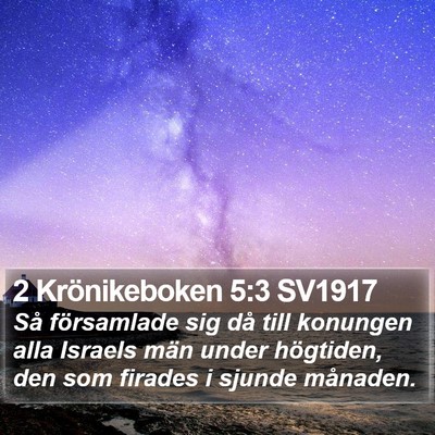 2 Krönikeboken 5:3 SV1917 Bible Verse Image