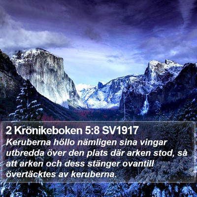 2 Krönikeboken 5:8 SV1917 Bible Verse Image