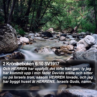2 Krönikeboken 6:10 SV1917 Bible Verse Image