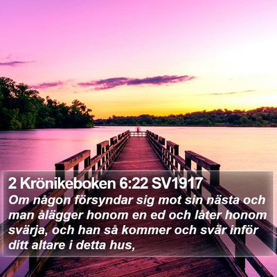 2 Krönikeboken 6:22 SV1917 Bible Verse Image