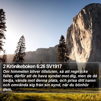 2 Krönikeboken 6:26 SV1917 Bible Verse Image