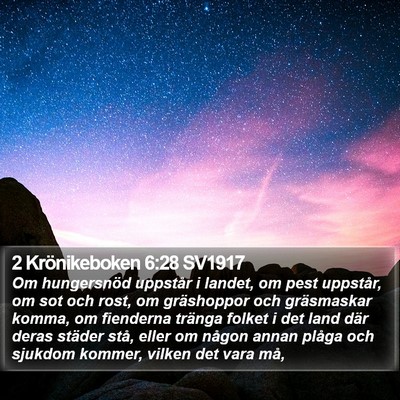 2 Krönikeboken 6:28 SV1917 Bible Verse Image