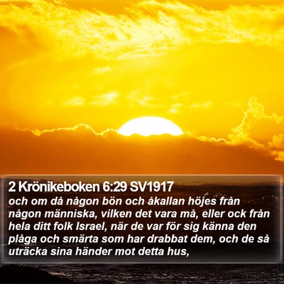 2 Krönikeboken 6:29 SV1917 Bible Verse Image