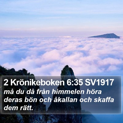 2 Krönikeboken 6:35 SV1917 Bible Verse Image