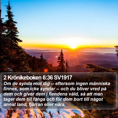 2 Krönikeboken 6:36 SV1917 Bible Verse Image