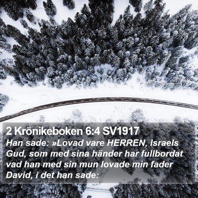2 Krönikeboken 6:4 SV1917 Bible Verse Image