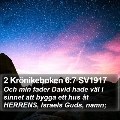2 Krönikeboken 6:7 SV1917 Bible Verse Image