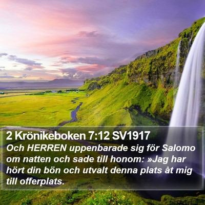 2 Krönikeboken 7:12 SV1917 Bible Verse Image