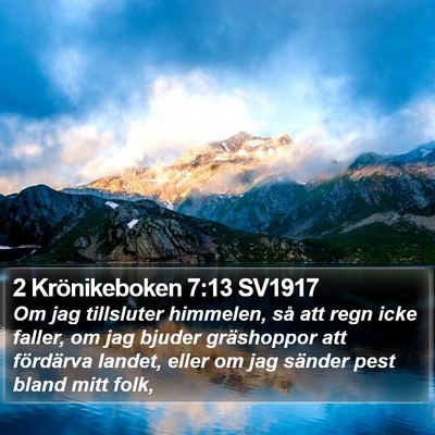 2 Krönikeboken 7:13 SV1917 Bible Verse Image