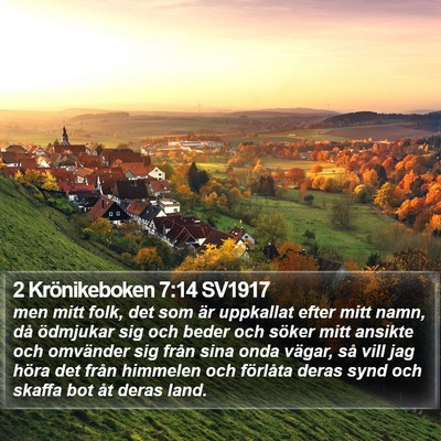 2 Krönikeboken 7:14 SV1917 Bible Verse Image