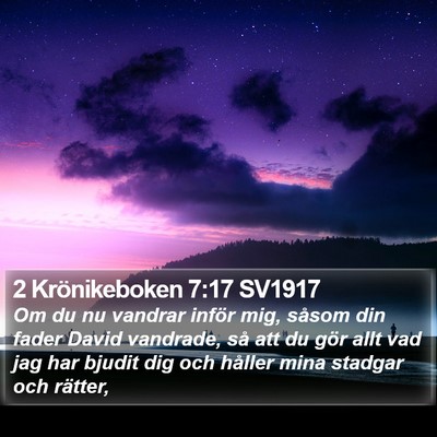 2 Krönikeboken 7:17 SV1917 Bible Verse Image