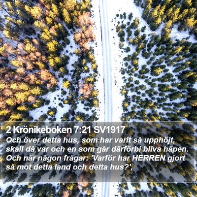 2 Krönikeboken 7:21 SV1917 Bible Verse Image