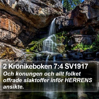 2 Krönikeboken 7:4 SV1917 Bible Verse Image