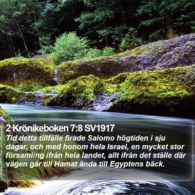 2 Krönikeboken 7:8 SV1917 Bible Verse Image