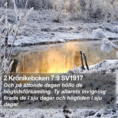 2 Krönikeboken 7:9 SV1917 Bible Verse Image