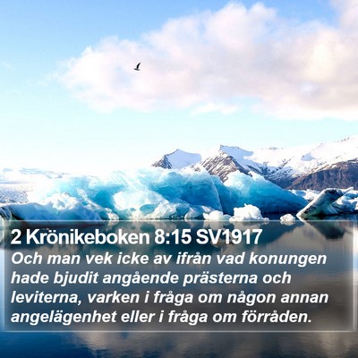 2 Krönikeboken 8:15 SV1917 Bible Verse Image
