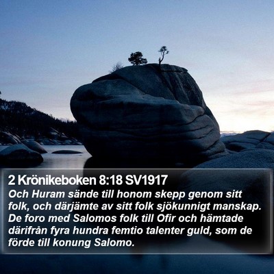 2 Krönikeboken 8:18 SV1917 Bible Verse Image