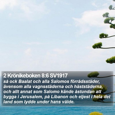 2 Krönikeboken 8:6 SV1917 Bible Verse Image