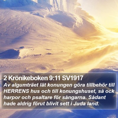 2 Krönikeboken 9:11 SV1917 Bible Verse Image