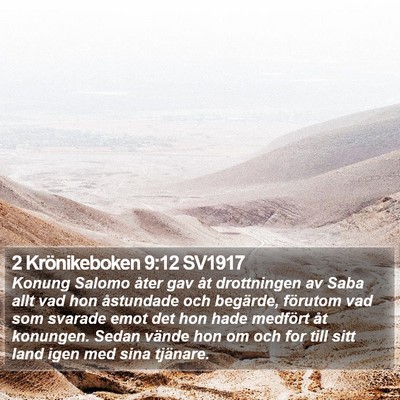 2 Krönikeboken 9:12 SV1917 Bible Verse Image