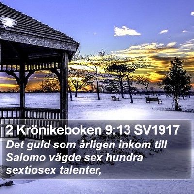 2 Krönikeboken 9:13 SV1917 Bible Verse Image