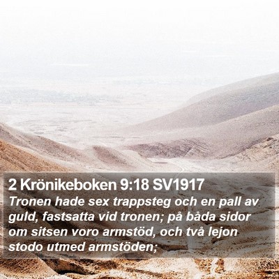 2 Krönikeboken 9:18 SV1917 Bible Verse Image
