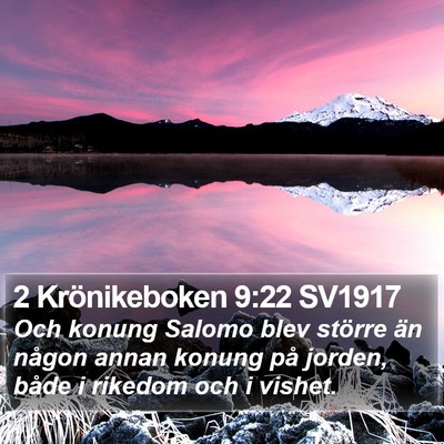 2 Krönikeboken 9:22 SV1917 Bible Verse Image