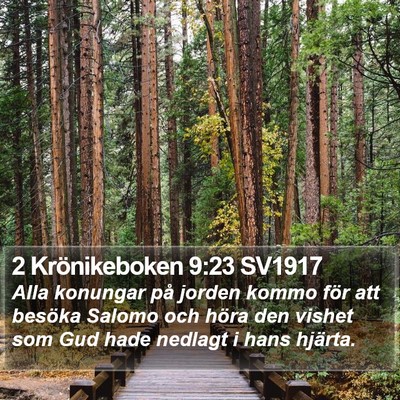 2 Krönikeboken 9:23 SV1917 Bible Verse Image