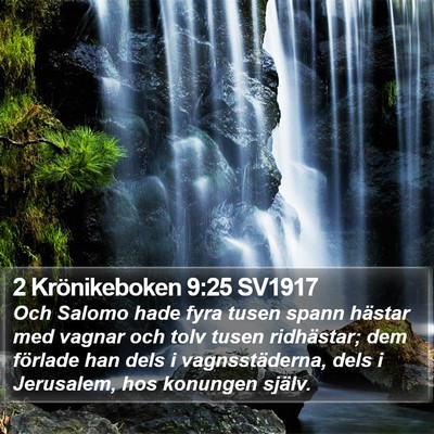 2 Krönikeboken 9:25 SV1917 Bible Verse Image