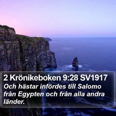 2 Krönikeboken 9:28 SV1917 Bible Verse Image