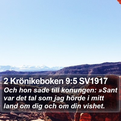 2 Krönikeboken 9:5 SV1917 Bible Verse Image