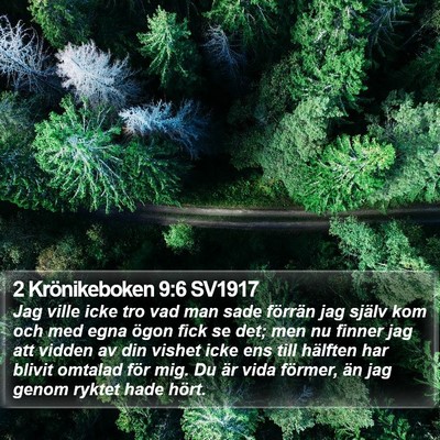 2 Krönikeboken 9:6 SV1917 Bible Verse Image