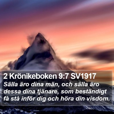 2 Krönikeboken 9:7 SV1917 Bible Verse Image
