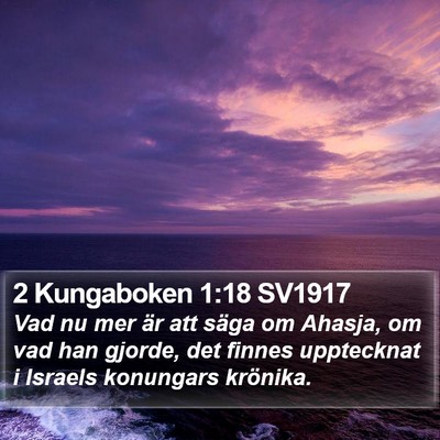 2 Kungaboken 1:18 SV1917 Bible Verse Image