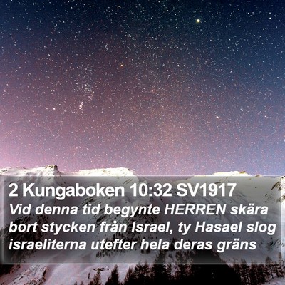 2 Kungaboken 10:32 SV1917 Bible Verse Image
