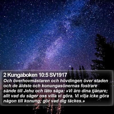 2 Kungaboken 10:5 SV1917 Bible Verse Image