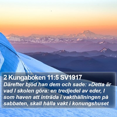 2 Kungaboken 11:5 SV1917 Bible Verse Image