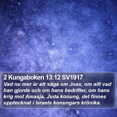 2 Kungaboken 13:12 SV1917 Bible Verse Image