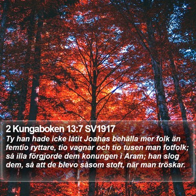 2 Kungaboken 13:7 SV1917 Bible Verse Image