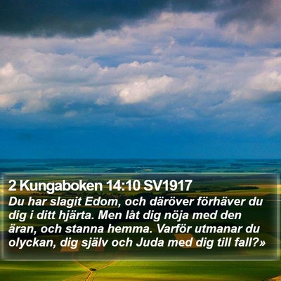 2 Kungaboken 14:10 SV1917 Bible Verse Image