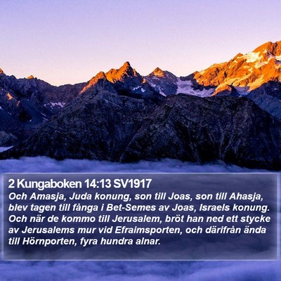 2 Kungaboken 14:13 SV1917 Bible Verse Image