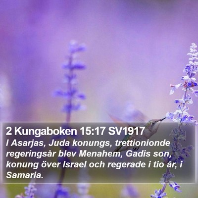 2 Kungaboken 15:17 SV1917 Bible Verse Image