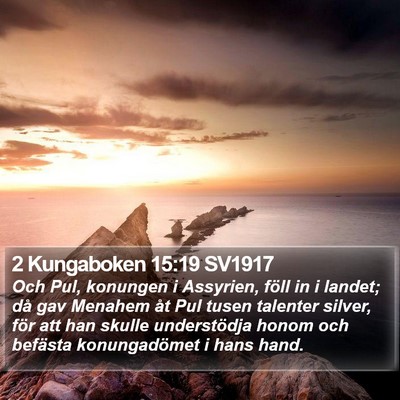 2 Kungaboken 15:19 SV1917 Bible Verse Image