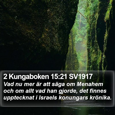 2 Kungaboken 15:21 SV1917 Bible Verse Image