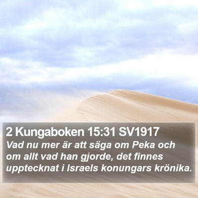 2 Kungaboken 15:31 SV1917 Bible Verse Image