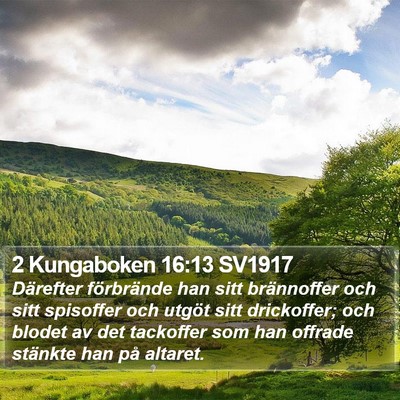 2 Kungaboken 16:13 SV1917 Bible Verse Image