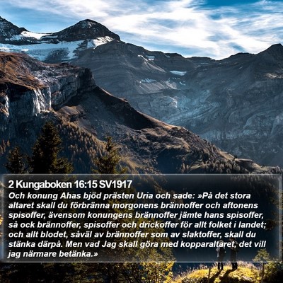 2 Kungaboken 16:15 SV1917 Bible Verse Image
